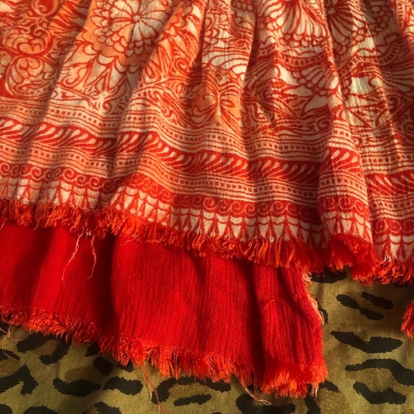 Free People  size small coral print top with open back sleeveless gauzy top - Picture 5 of 16